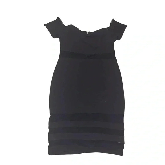 Off the shoulder mesh midi dress - Picture 1 of 3